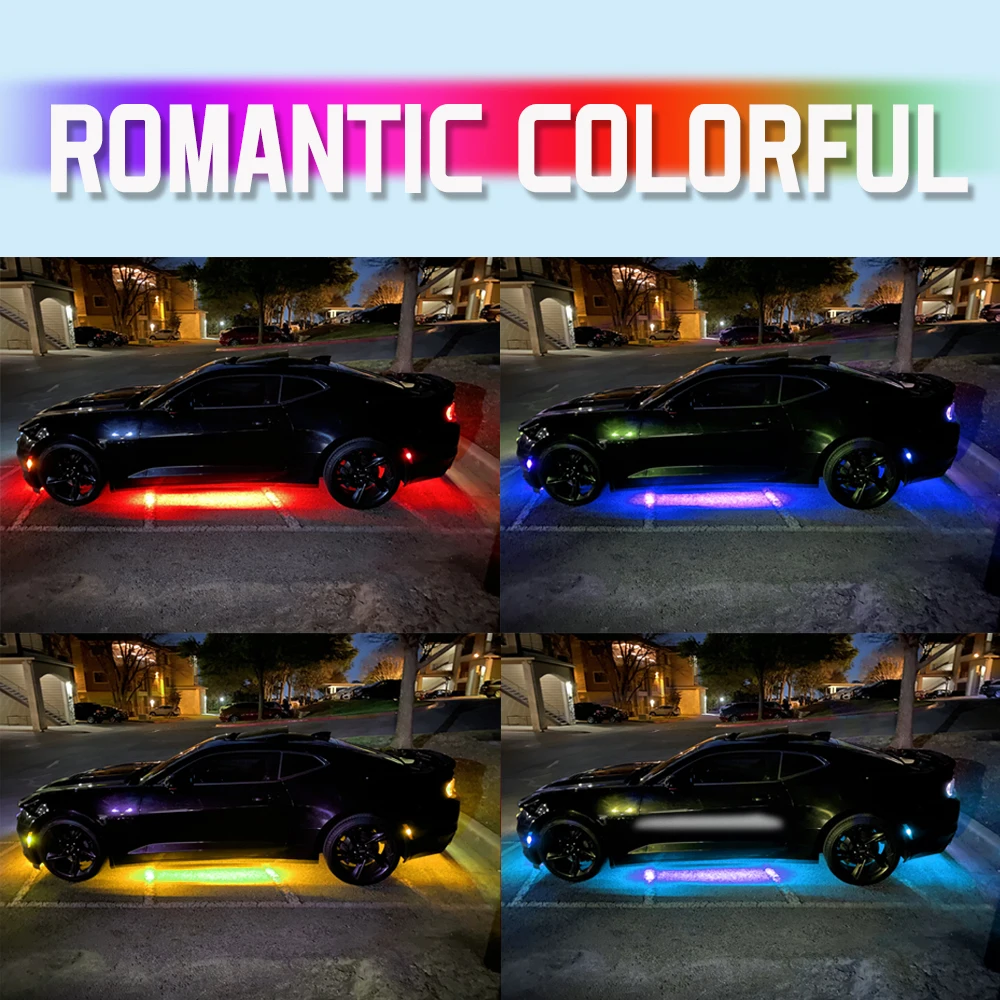 4 Buah Lampu LED Strip RGB unt - Car Led Strip 12V Waterproof ulasan dan harga