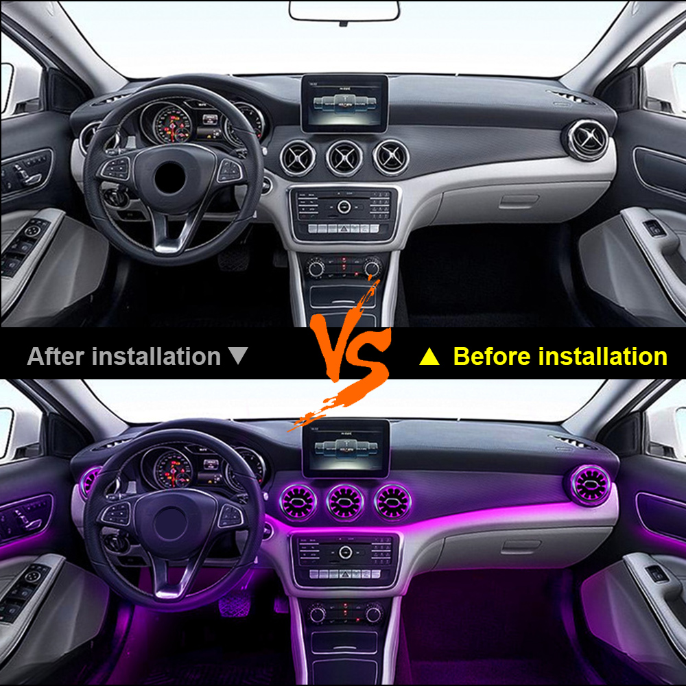 Untuk Benz W176 W117 W156 X156 - Car Ambient Lighting 64 Color ulasan dan harga