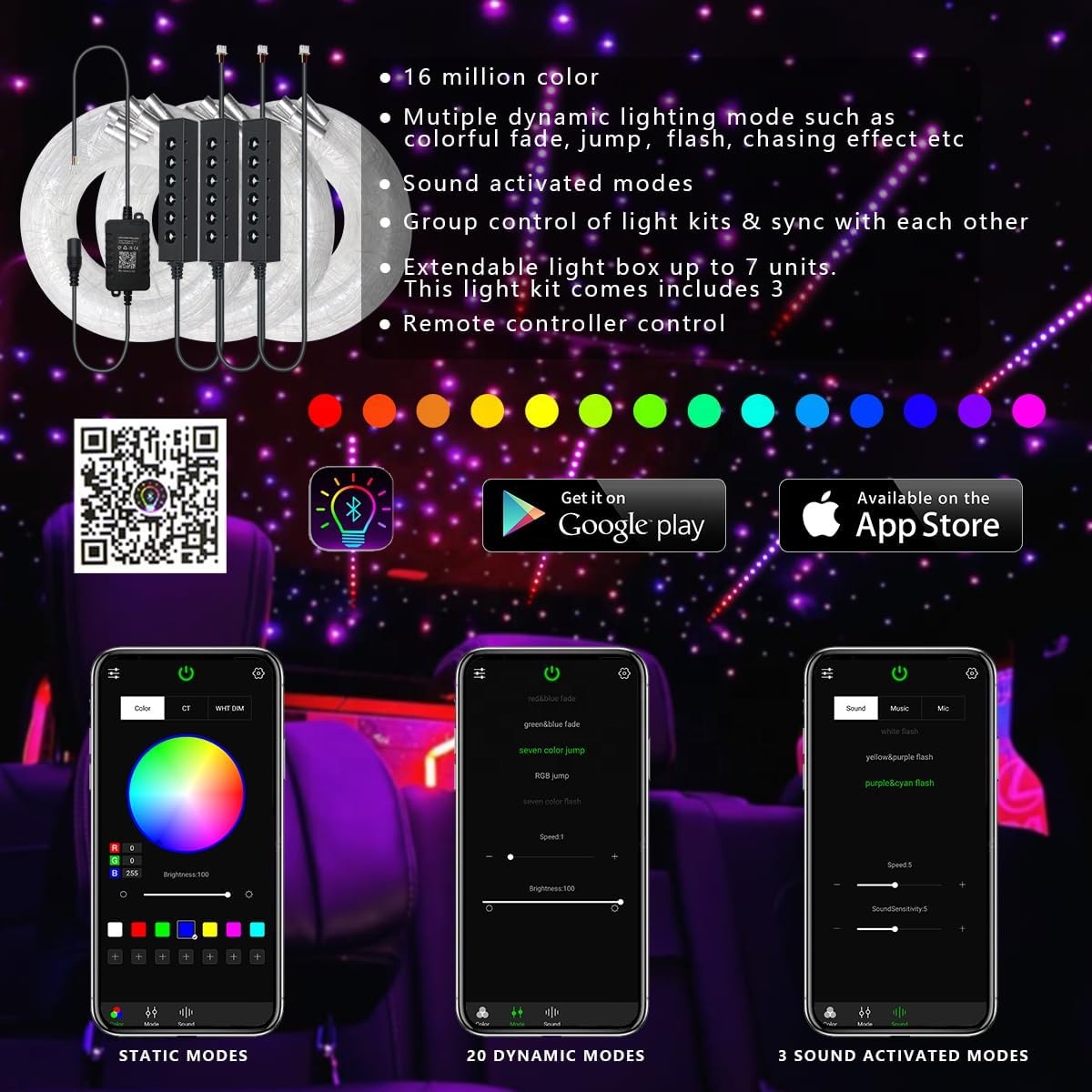 Sumber Cahaya Langit-Langit Se - Car Roof Star Light Fiber Optic ulasan dan harga