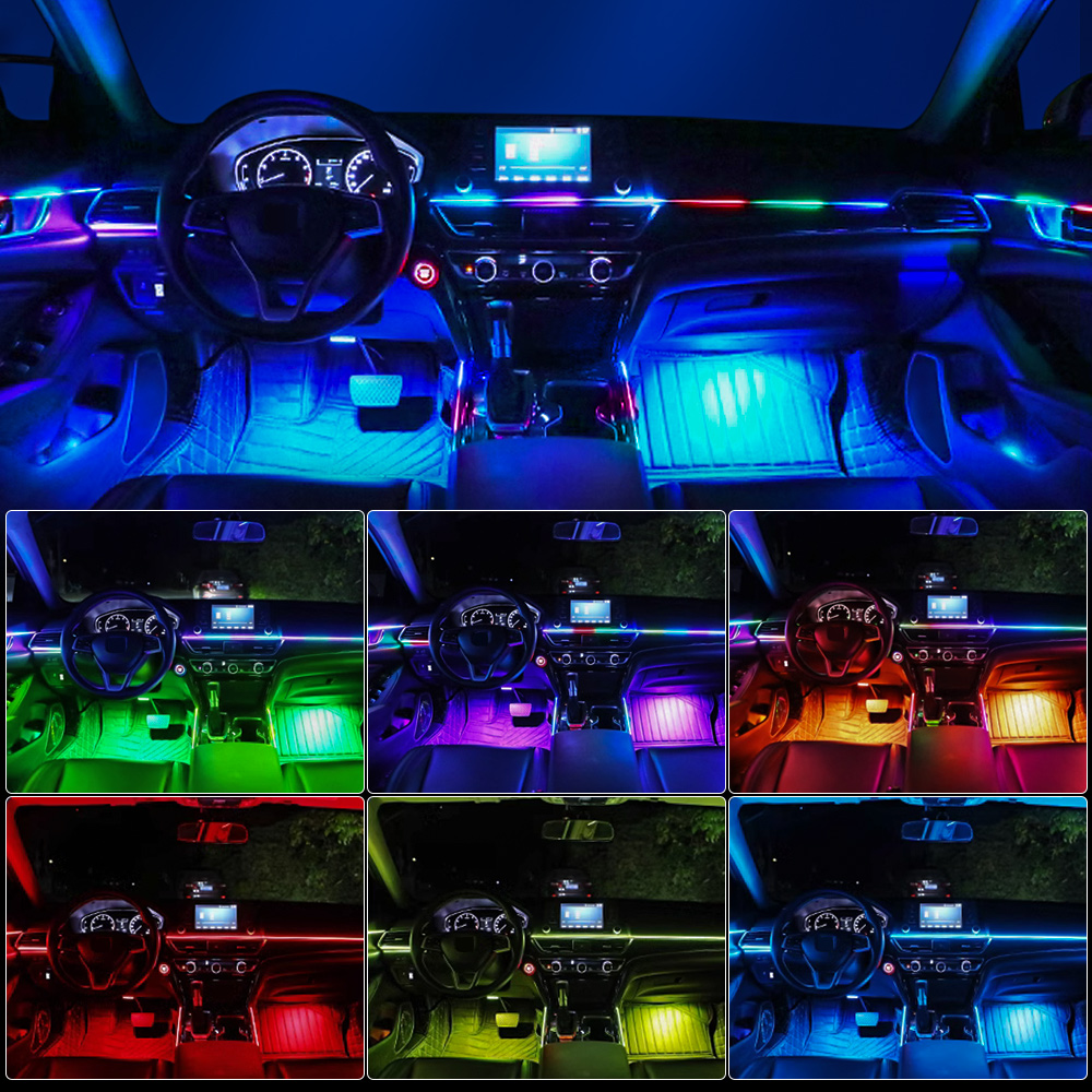 6/10/14/18 in 1 Lampu Akrilik  - Car Ambient Lighting 18 In 1 ulasan dan harga