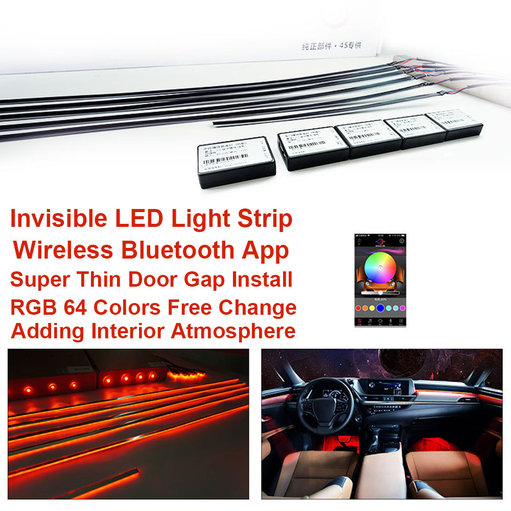 Universal 18 In 1 RGB LED Mobi - Car Ambient Light Door Panel Acrylic ulasan dan harga