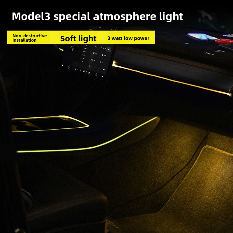Cocok untuk model 3 tahun 2018 - Car Dashboard Light Fiber Optic ulasan dan harga