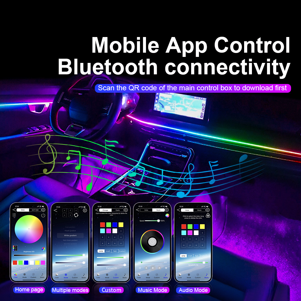 Lampu Sekitar Mobil Led Univer - Car Ambient Lighting 64 Color ulasan dan harga