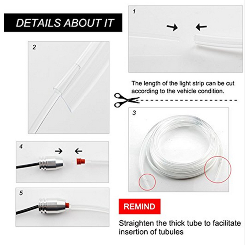 5 In 1 6M RGB Lampu Suasana Se - Car Dashboard Light Fiber Optic ulasan dan harga