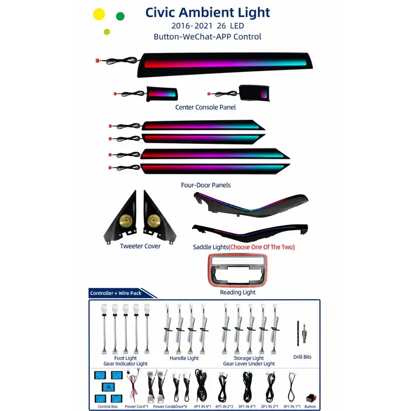 Lampu ambient mobil untuk Hond - Car Ambient Light Door Panel Acrylic ulasan dan harga